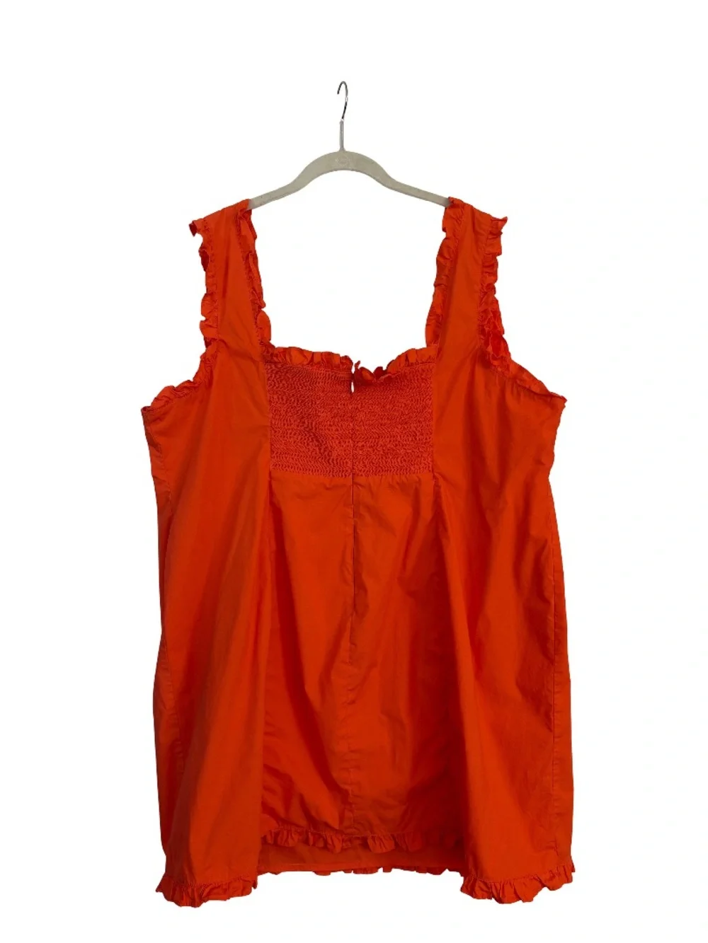 J. Crew Orange Ruffle Trim Mini Dress Cotton Poplin Size 24